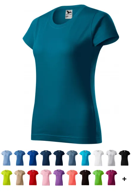 Dames eenvoudig T-shirt, petrol blue