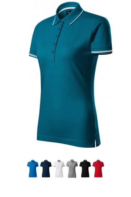 Dames poloshirt met korte mouwen, petrol blue