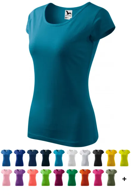Dames T-shirt met zeer korte mouwen, petrol blue