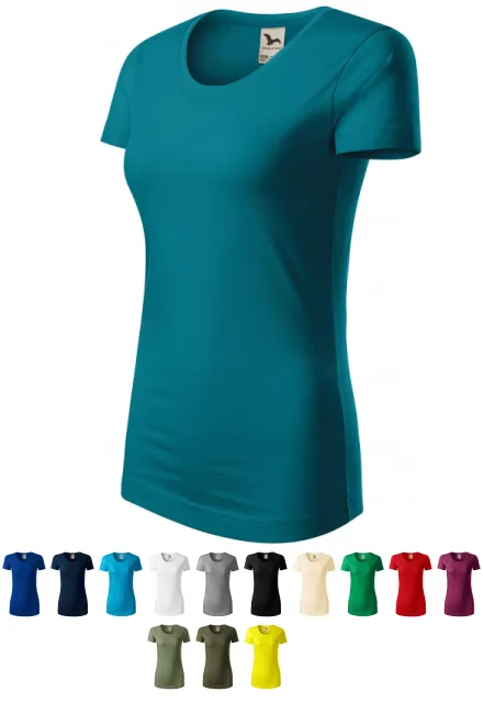 Dames T-shirt van biologisch katoen, petrol blue