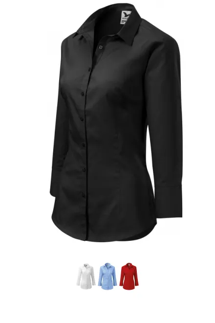 Damesblouse met lange mouwen, zwart