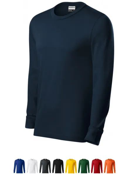 Duurzaam heren-T-shirt met lange mouwen, donkerblauw