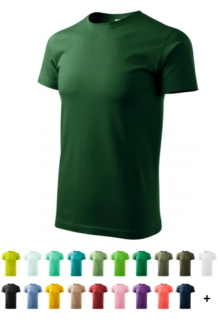 Eenvoudig T-shirt voor heren, fles groen