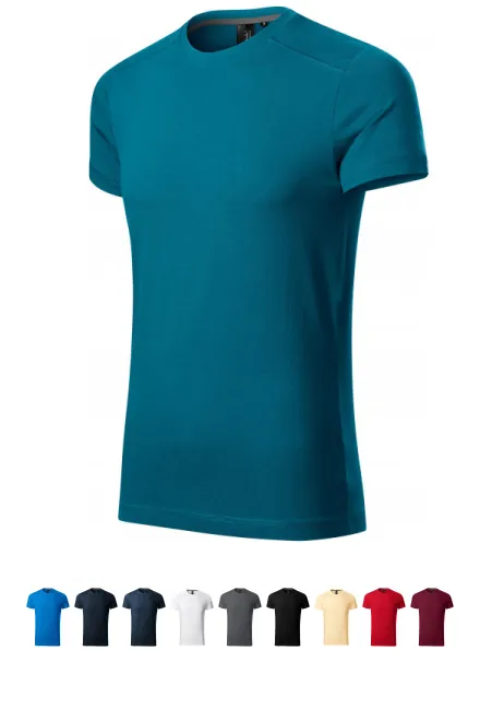Heren T-shirt versierd, petrol blue
