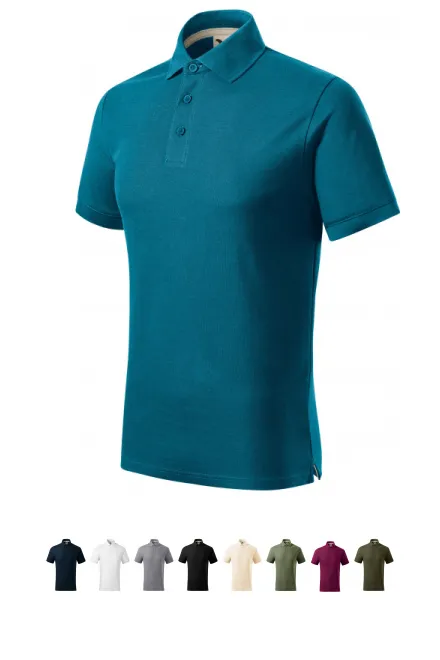 Herenpoloshirt van biologisch katoen, petrol blue