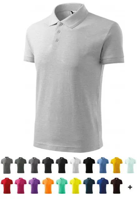 Los poloshirt voor heren, lichtgrijs marmer