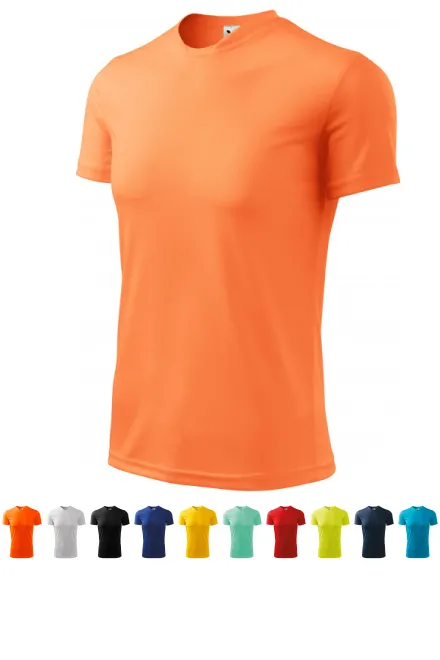 T-shirt met asymmetrische halslijn, neon mandarijn