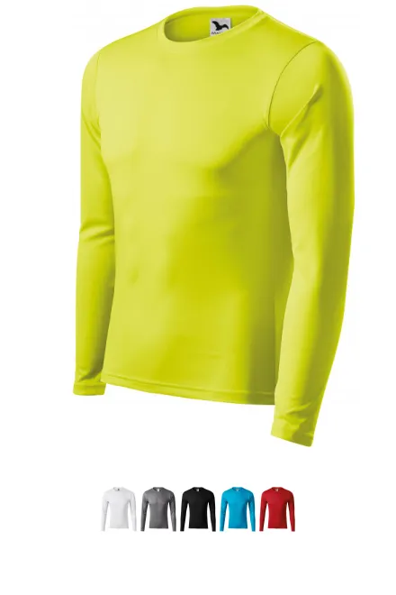 T-shirt voor sporten met lange mouwen, Neon Geel