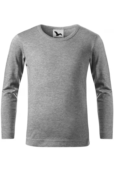 Kinder T-shirt met lange mouwen - donkergrijs marmer, 158 cm / 12 jaar