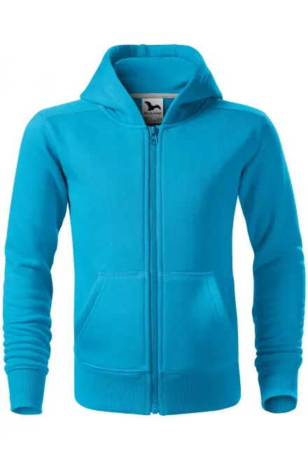 Kindersweatshirt met capuchon - turkoois, 146 cm / 10 jaar