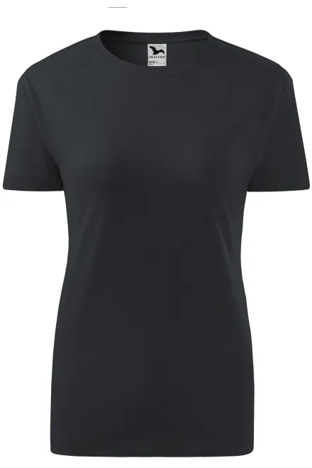 Klassiek dames T-shirt - ebbenhout grijs, S