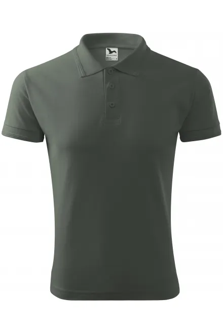 Los poloshirt voor heren - donkere leisteen, S