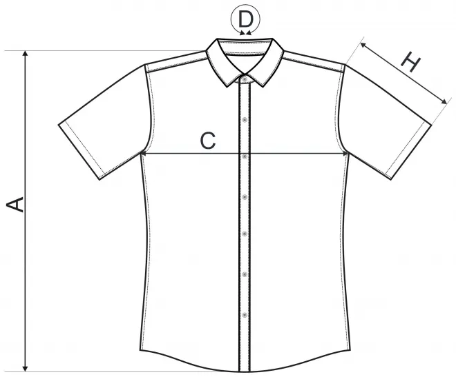 Herenoverhemd - Slim fit - tabel met afmetingen