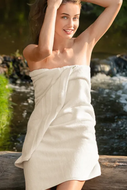 Biologische katoenen handdoek, amandel