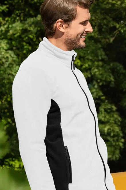 Contrasterend fleecejack voor heren, witte