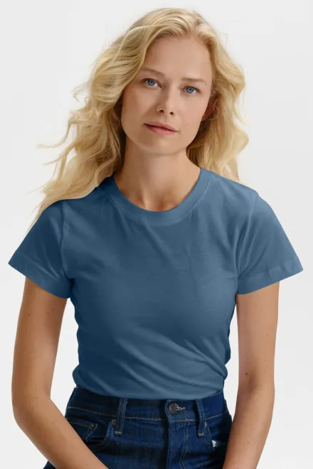 Dames eenvoudig T-shirt, denim