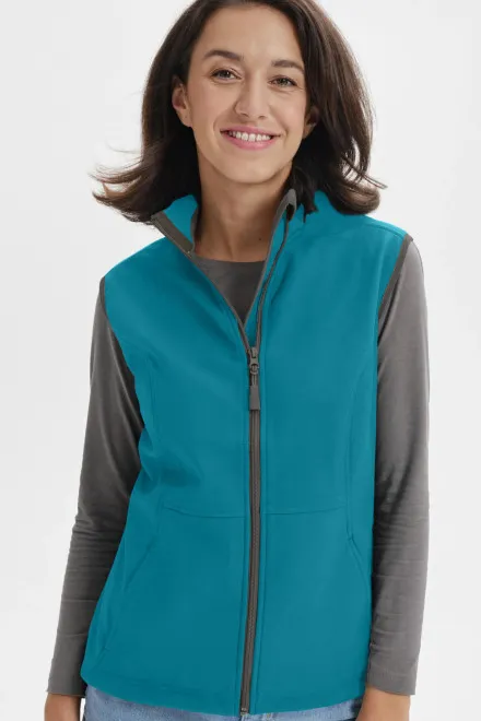 Dames nauwsluitend vest, donkerturkoois