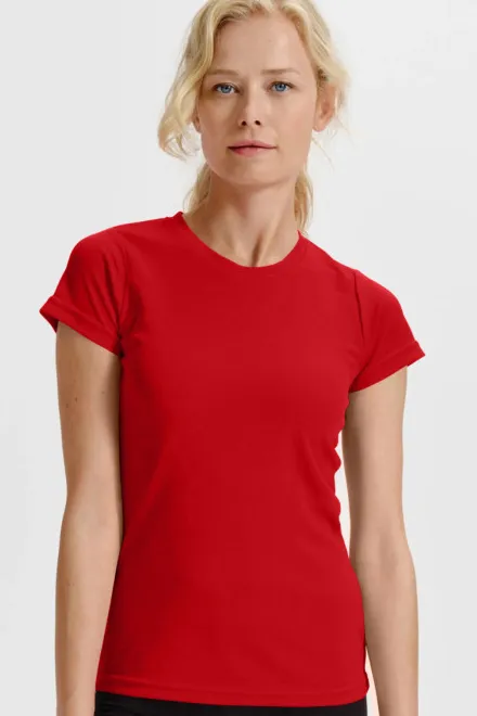 Dames sport T-shirt, rood