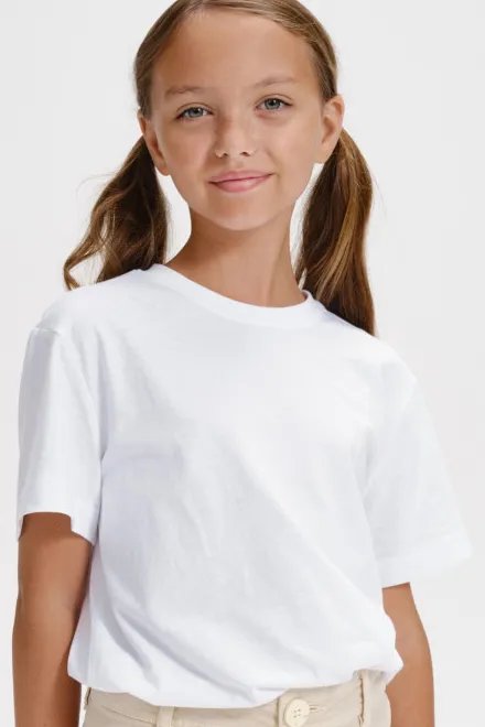 Eenvoudig kinder T-shirt, witte