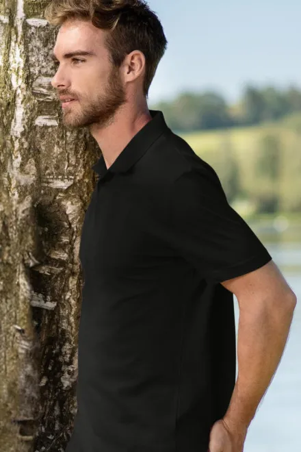 Eenvoudig poloshirt voor heren, zwart