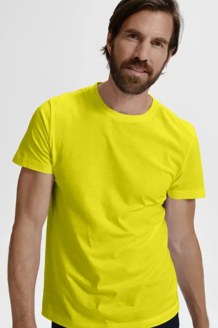 Eenvoudig T-shirt voor heren, citroen geel