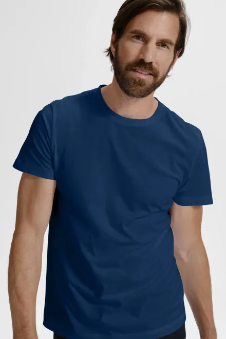 Eenvoudig T-shirt voor heren, middernachtblauw