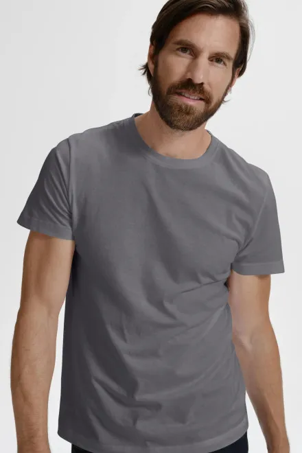 Eenvoudig T-shirt voor heren, staal grijs