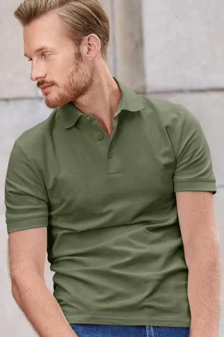 Herenpoloshirt van biologisch katoen, khaki