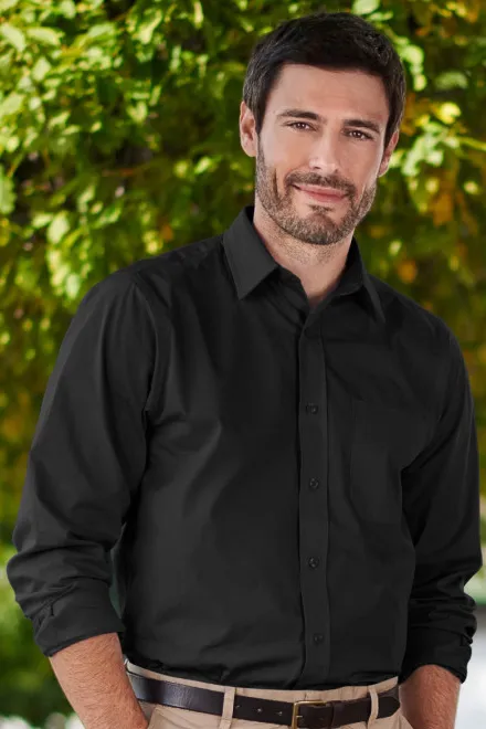 Herenshirt met lange mouwen, zwart Herenshirt met lange mouwen, zwart