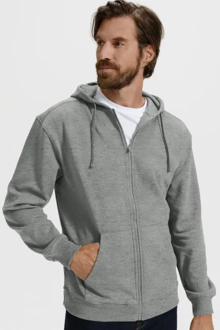 Herensweatshirt met capuchon, donkergrijs marmer