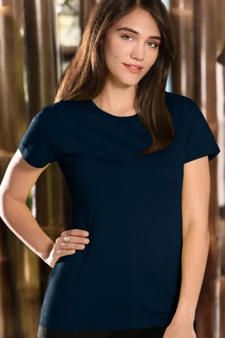 Marineblauw dames T shirt donkerblauw L