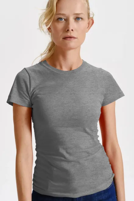 Klassiek dames T-shirt, donkergrijs marmer
