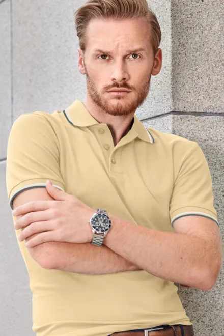 Klassiek herenpoloshirt, vanille