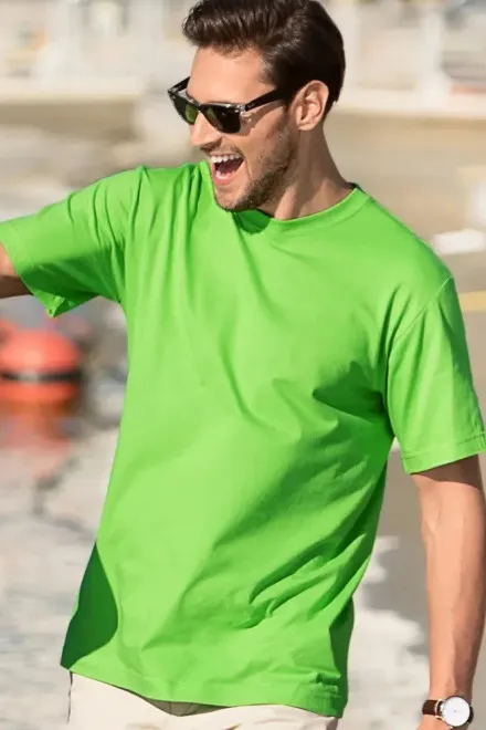 Klassiek T-shirt voor heren, appel groen