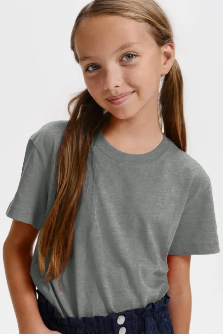 Lichtgewicht T-shirt voor kinderen, donkergrijs marmer