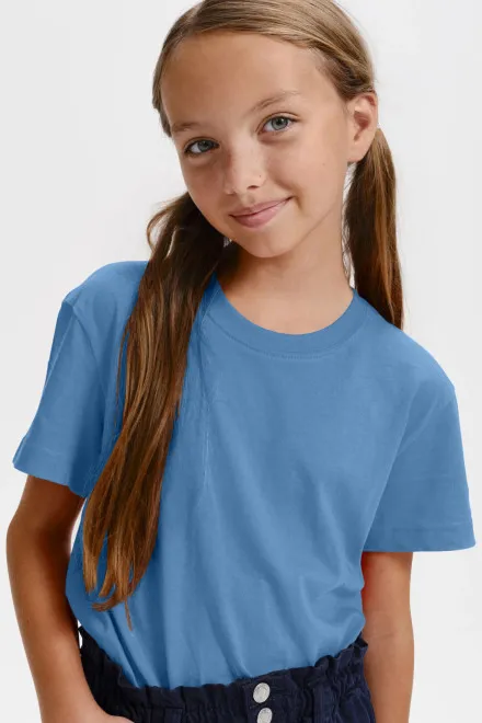 Lichtgewicht T-shirt voor kinderen, hemelsblauw