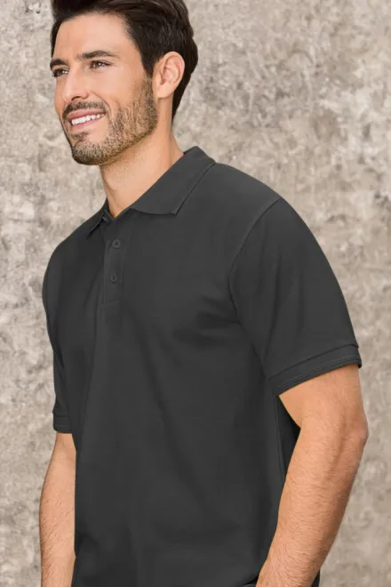 Los poloshirt voor heren, antraciet marmer