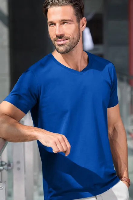 Nauwsluitend T-shirt voor heren, koningsblauw