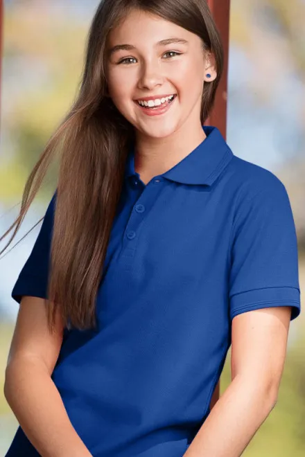 Poloshirt voor kinderen, koningsblauw