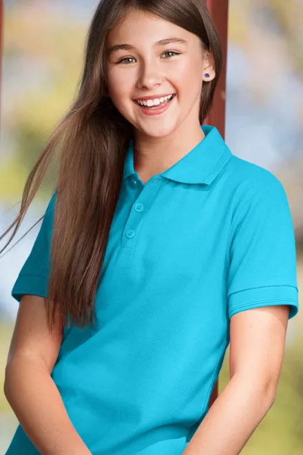 Poloshirt voor kinderen, turkoois