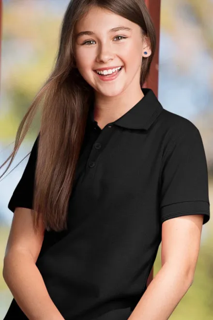 Poloshirt voor kinderen, zwart