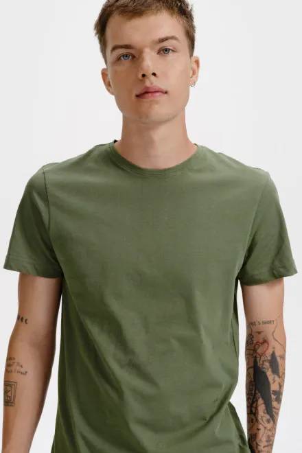 T-shirt van biologisch katoen voor heren, khaki