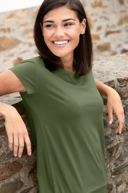 Trendy dames T-shirt, khaki