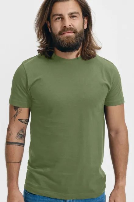 Uniseks T-shirt met een hoger gewicht, khaki