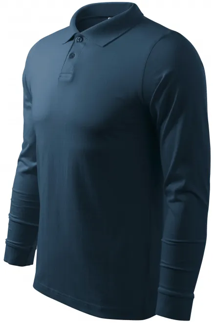 Poloshirt met lange mouwen voor heren, donkerblauw