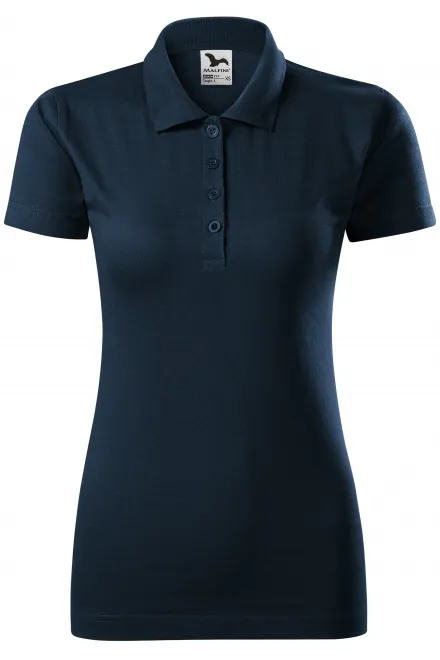Slim-fit poloshirt voor dames - donkerblauw, XS