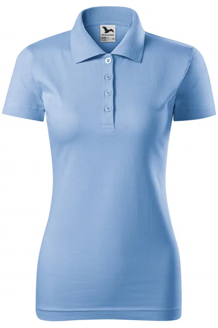 Slim-fit poloshirt voor dames - hemelsblauw, XS