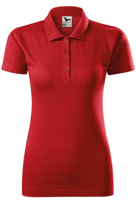 Slim-fit poloshirt voor dames - rood, XS