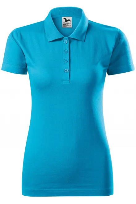 Slim-fit poloshirt voor dames - turkoois, XS