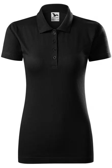 Slim-fit poloshirt voor dames - zwart, XS
